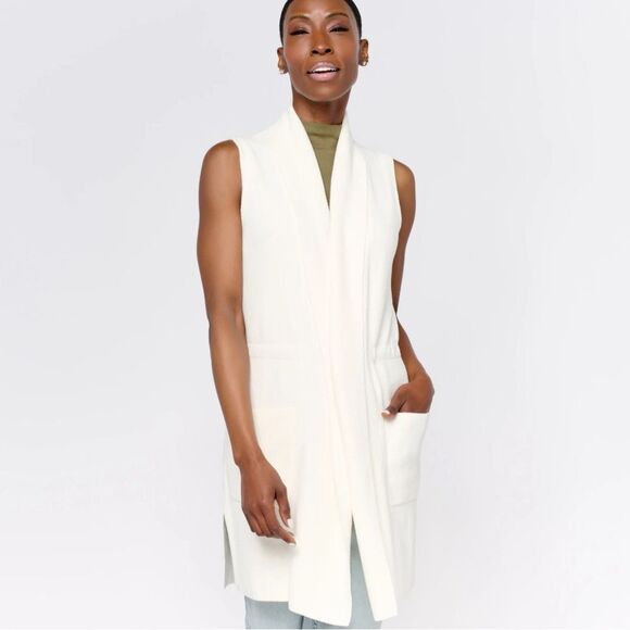 Nwt barefoot dreams cozychic ultra lite shawl vest sand dune women’s plus sz 2x - Picture 1 of 7